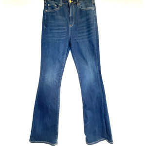 Anthropologie Pilcro The Icon Flare Jeans Size 30 Dark Wash Mid Rise Stretch